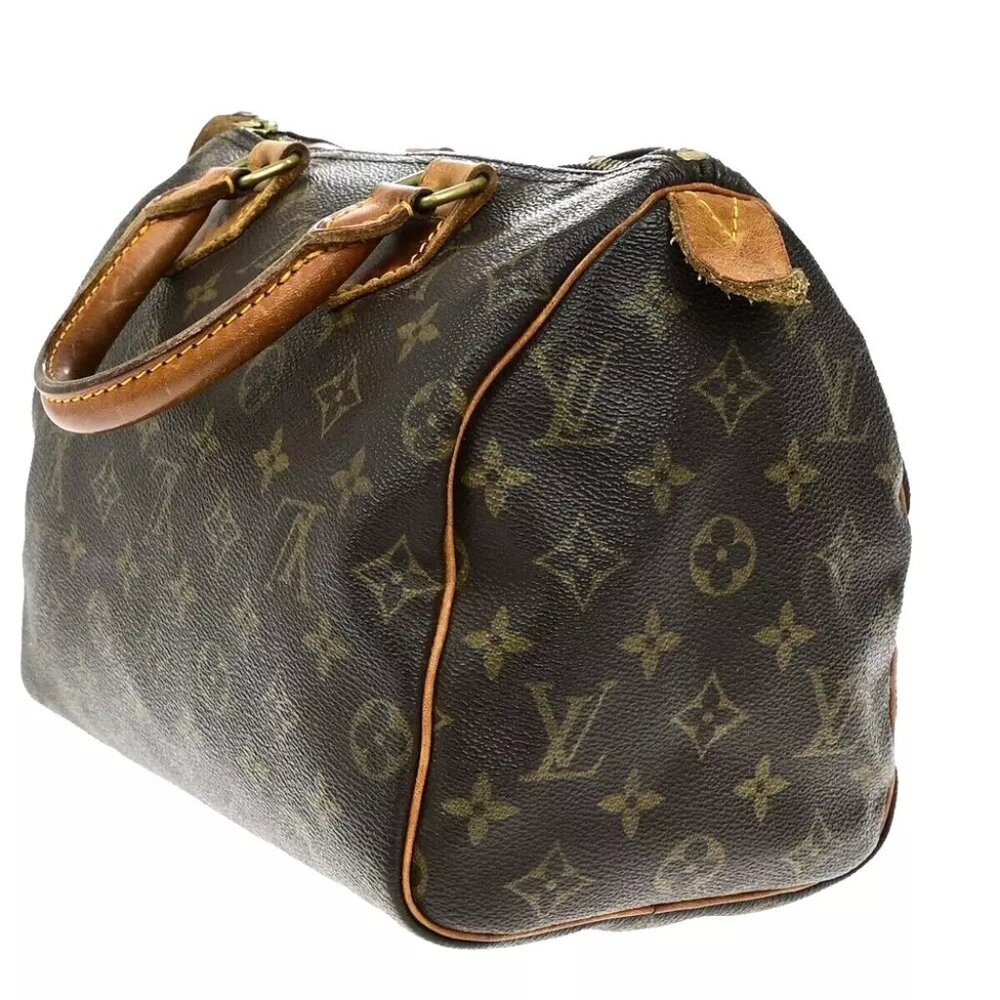 LOUIS VUITTON Speedy 25 Travel Hand Bag Monogram Leather Brown - Picture 4 of 16